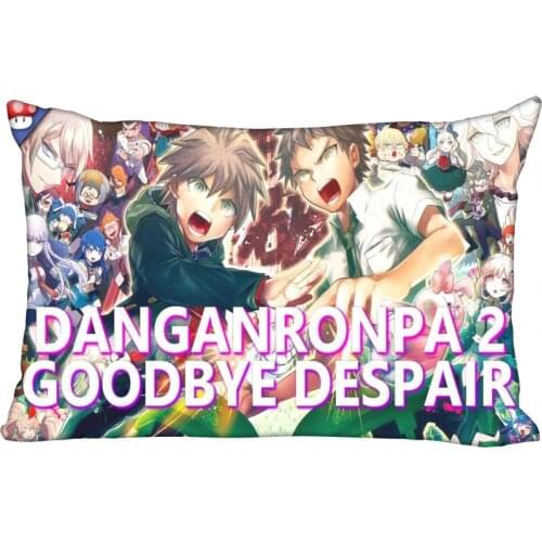 ShunQian Danganronpa Pillowcase 45x35cm(One Side) Decorative Rectangle Zipper 3D Print Pillowcase Satin Fabric Pillow Cover