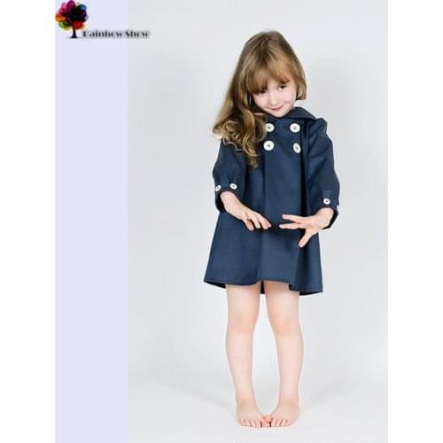 New Children Clothing Girls Autumn Spring Fashion Lovely Long-sleeved Trench Girls Trench Children Outwear