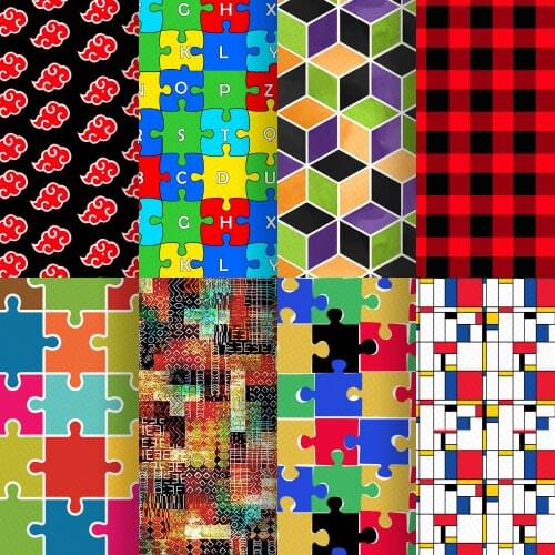 New 20*33cm Flower Faux Synthetic Leather Printed Patchwork For Hair Bow Bags Phone Cover DIY Projects,1Yc7674