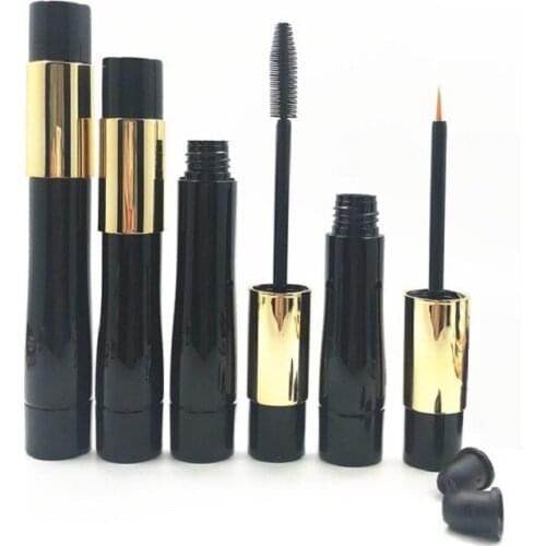 New Black With Gold Cap 15ml Empty Mascara Tube Eyelash Vial Liquid Bottle Container Makeup Refillable Eyeliner Storage Bottles