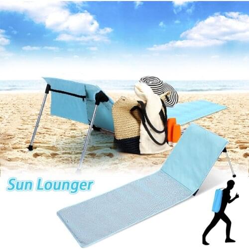 Portable Beach Outdoor Sky Blue Folding Deck Chair Aviation Aluminum Alloy Single Simple Outdoor Camping Bed Beach Deck Chair