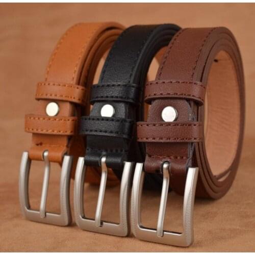 Hot sale Fashion Women belts Unisex leisure jeans wild belt pin metal buckle versatile business black belt waistband 90cm 105cm