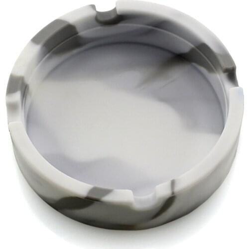 Silicone Ashtray Rubber High Temperature Resistant Round Camouflage Fluorescent Ashtray for Indoor Outdoor JW