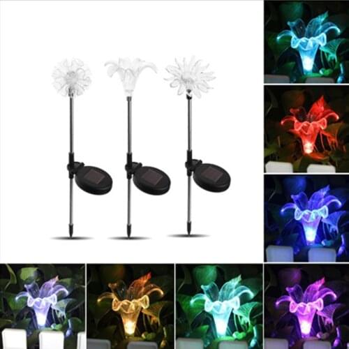 Color-Changing LED Garden Solar Light Outdoor Waterproof Mushroom/Lily Solar LED for Garden Decoration Path Lawn Solar Lamp