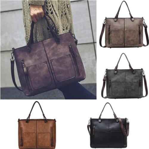 Vintage Luxury Handbag Female Causal Totes Bag Leather Women Handbag Messenger Bag Clutch Handbags Winter Bolsa Feminina