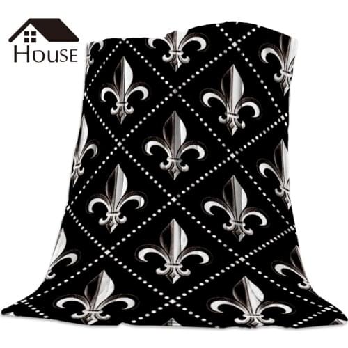 BIGHOUSES Throw Blanket Vintage Beautiful Iris Flower Black Warm Microfiber Blanket