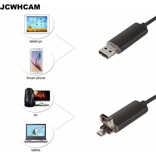 JCWHCAM HD Endoscope Android PC USB 7.0MM 6LED Waterproof Endoscope Inspection Camera Inspection with 1/2/5/10M Length Cable Min