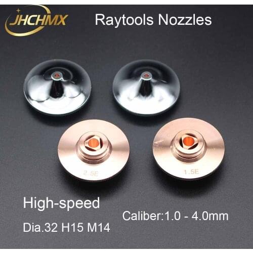 JHCHMX Raytool High-speed Laser Nozzels Pointed Mouth Nozzles Single Chrome Plated Double Layer Dia.32 H15 M14 Caliber 1.0E-4.0E