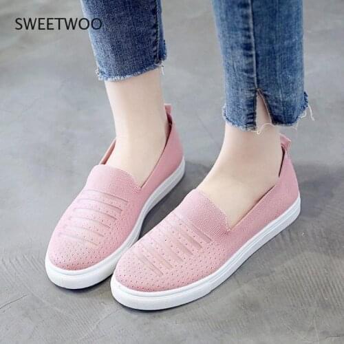 Women Breathable Flat Shoes Casual Flat Sneakers Loafers Espadrilles With Holes For Summer 2021