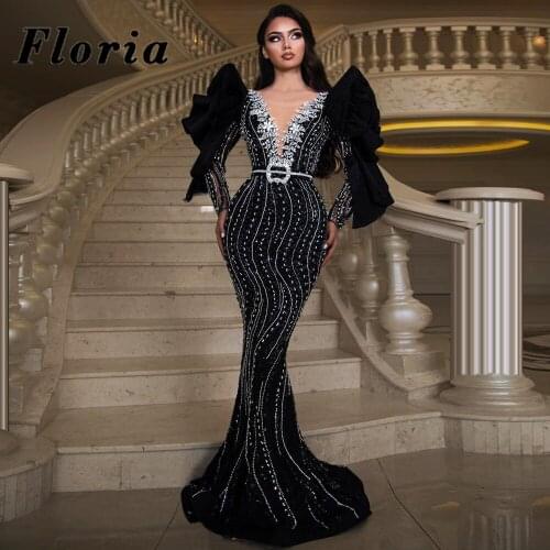 Mermaid Beading Women Party Dresses Crystals 2020 New Arrival Dubai Middle East Evening Gowns Arabic Celebrity Prom Dress Custom
