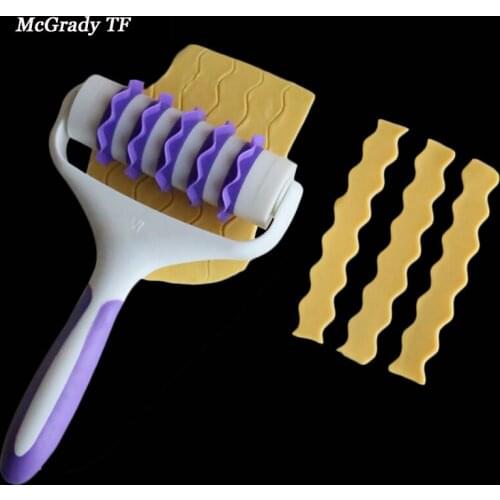 19.5*12.5cm Fondant Strip Ribbon Cutter Embosser Roller Sugarcraft Cake Decorating Mold Baking Cooking Tools