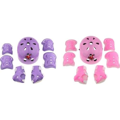 2 Set Kids Children inline Skating Scooter Safety Helmet Knee Wrist Guard Elbow Pad Support