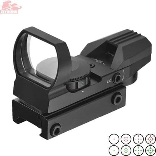 20mm/11mm Holographic Sight Rifle Scope Hunting Optics Tactical Aiming Device 4 Reticle Collimator Sight Reflex Red Green Dot