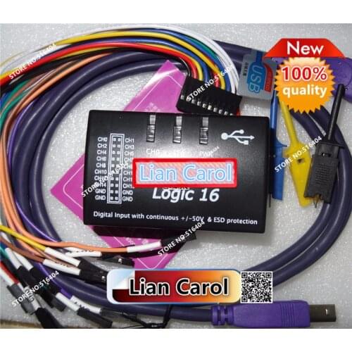 2021+ New logic16 saleae16 USB 100M logic analyzer ARM FPGA decoder tool 1.2.10,1.2.14,version