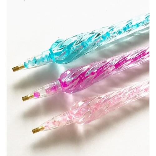 Diamond Painting Point Drill Pen Spiral Design Pink Blue Rose Color Diamond Pen