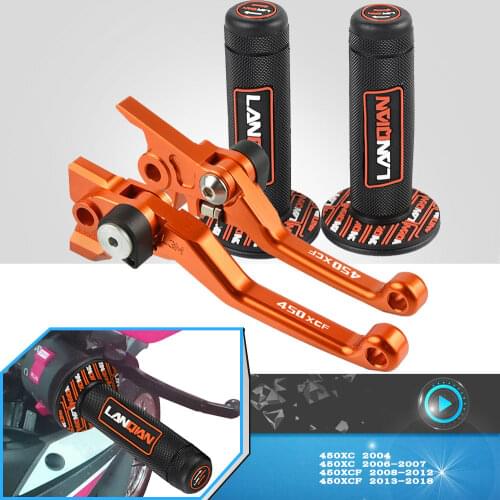 Motorcycle Aluminum Folding Clutch Brake Lever Handlebar Grips For 450XC 450XCF 450 XC XCF XC-F 2008 2009 2010 2011 2012-2018