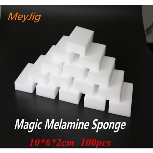 100pcs 100*60*20mm White Melamine Sponge Magic Sponge Eraser For Kitchen Office Bathroom Clean Accessory/Dish Cleaning Nano