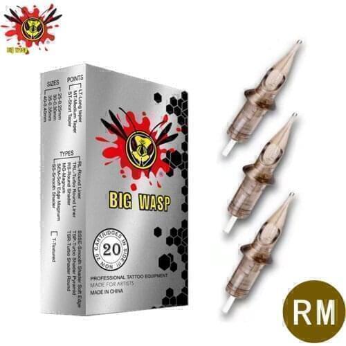BIGWASP 1021RM Tattoo Needle Cartridges #10 (0.3mm) Magnums (21RM) for Tattoo Machines & Grips 20Pcs