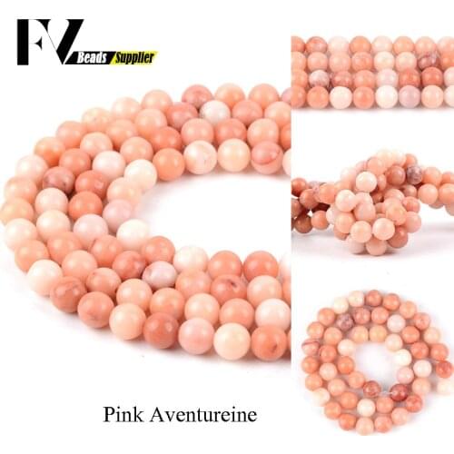 Natural Stone Pink Aventurine Beads For Jewelry Making Matte Round Loose Spacer Beads 4 6 8 10 12mm DIY Bracelets Necklace