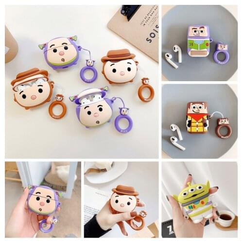 Disney Toy Story Woody Buzz Lightyear Anime Silica gel Earphone Case for Airpods 1 2 3 Pro Bluetooth headphone Shockproof shell