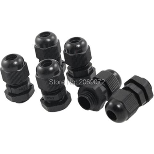 20PCS 4~8 mm Black Nylon Electric Cable Waterproof M16*1.5mm Cable Gland