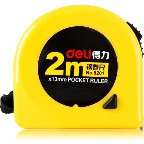 DELI 8201 Steel Tape 2 M Woodworking Mini Portable Multi-Functional High Precision Tool Thick Stainless Steel pocket ruler