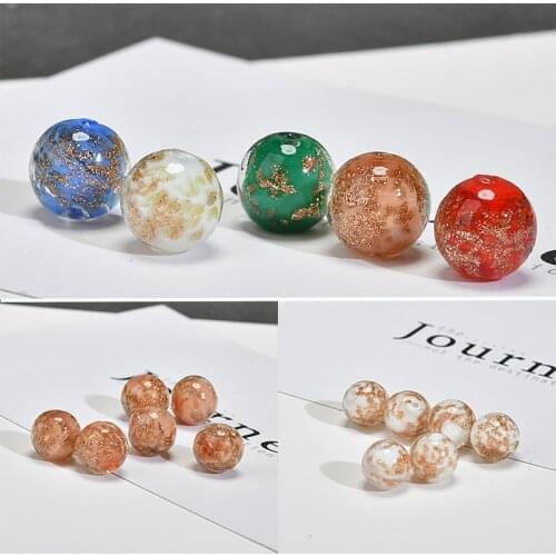 50pcs/lot 12mm Gold Glitter core decoration geometry round ball glass beads charms diy jewelry earring/necklace/bracelet pendant