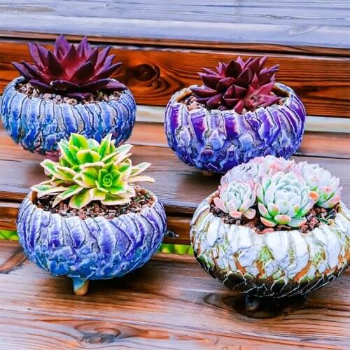 Gardening and gardening ceramic flowerpot flow glazed ceramic flowerpot stoneware breathable group vase decoration