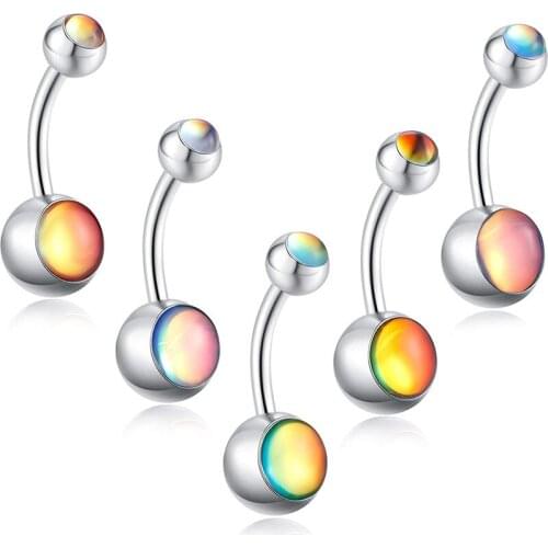 14G Mermaid Fish Scale Belly Rings Navel Belly Barbell for Women Girls 10mm Belly BarBelly Button Rings Surgical Steel