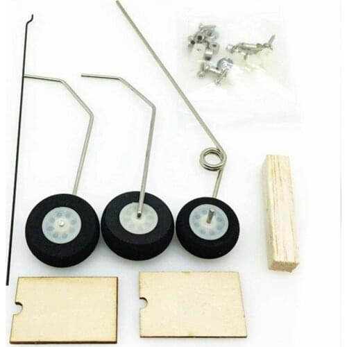 FATJAY RC fixed-wing airplane landing gear set front wheel steering with 9g servo steel wire DIY KT board aircraft accessories