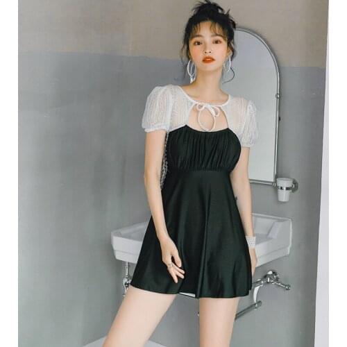 Korea Swimsuit Girls Ladies Sexy Bathing Suit Women Plus Size Girl Swim Wear With Dress Bikini Closed Ruffle One Sea Lovely 2020