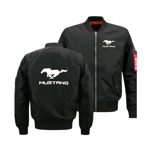 2020 Mens Flying jacket Wintter Warm Slim Fit Fly Pilot jacket men Mustang Car Logo Sweatshirt Hip Hop Harajuku Male Clothing