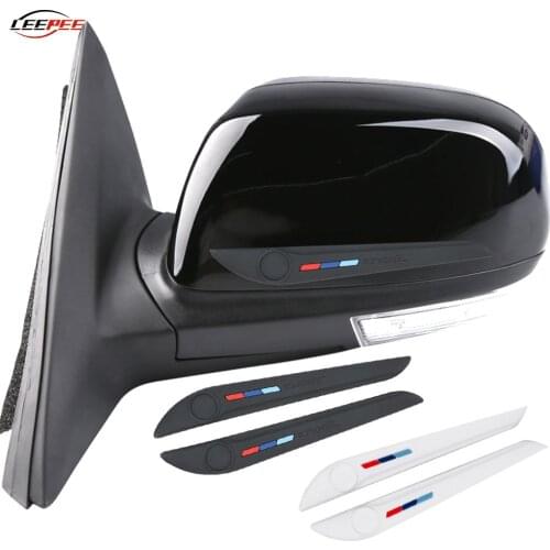 2pcs Strips Car Stickers Rear View Mirror Case Mouldings Door Rear Bumper Protector Decoration Exterior Parts Auto Accessories