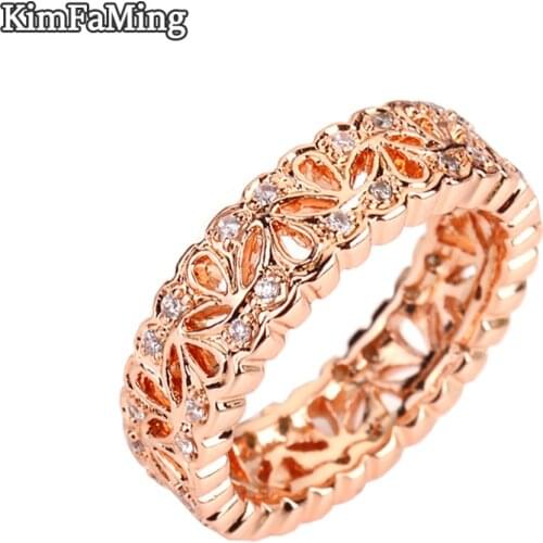 Low Price Small Round Zircon Pave Set Wedding Rings in Gold Plated Fashion Jewelry Casual Party Sporty R117