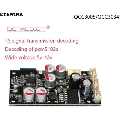 JC-305 Bluetooth Decoder Board DAC Bluetooth 5.0 Audio Receiver PCM5101A Decoding AUX Support 16Bit For Amplifier Preamp AMP