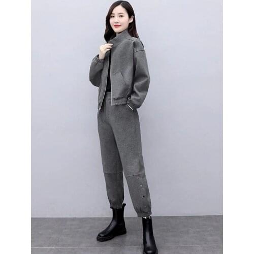 Casual fashion tooling suit Spring and Autumn Western style, age reduction, thin and small temperament two-piece suit