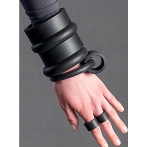 YD&YDBZ Simple Wide Rubber Rings Charms For Women Punk Style Elasticity Black Silicone Rope Rings Street Minimalist Jewelry