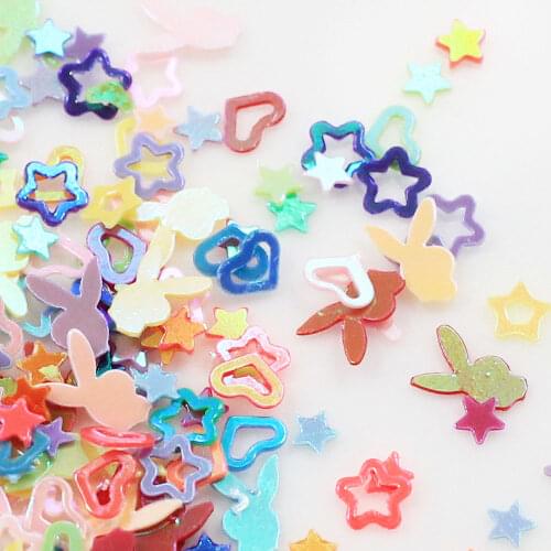 Multi Shape Mix Colors 3-5mm Star Heart Plum PVC Loose Sequins Paillettes For Nail Art Manicure Wedding Decoration Confetti