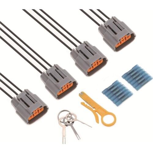 4Pcs Ignition Coil Plug Connectors Pigtail Wiring Harness For Mitsubishi Lancer Outlander 2004-2006/Eclipse Galant 2006-2012