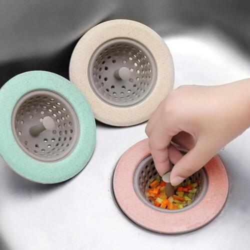 Silicone Wheat Straw Kitchen Sink Strainer Bathroom Shower Drain Sink Drains Cover Sink Colander Sewer Hair Filter Strainer