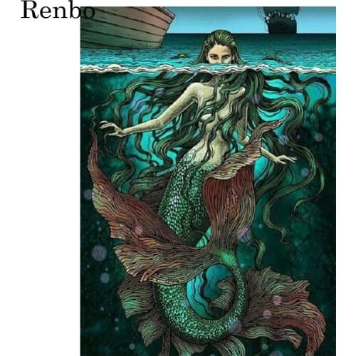 Rhinestone Painting DIY Diamond Painting Mermaid diamond Embroidery Full display 5d mosaic Diamond cross stitch home decor