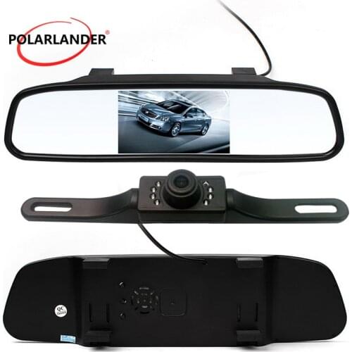 TFT LCD Rearview Mirror 4.3 inch Monitor kit with wireless IR night vision backup reverse parking camera