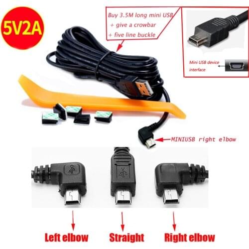 New Car Charging curved mini USB Extended Cable for Car DVR Camera Video Recorder / GPS / PAD etc, Cable lengh 3.5m ( 11.48ft )