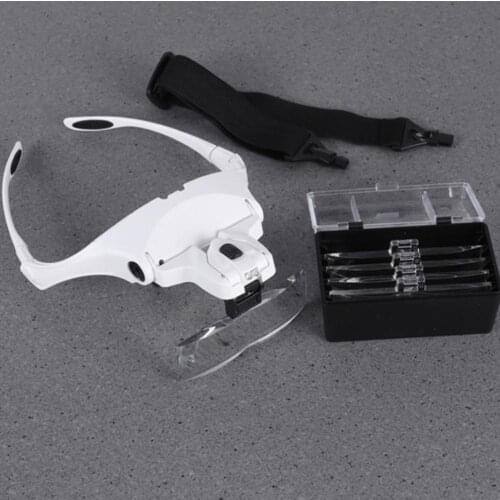 5 Lens Adjustable Magnifier Eyelash Extension Magnifying Glasses LED Light Lamp Grafting Repair Tattoo Individual Lashes