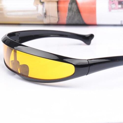 Funny Plastic Color Mirrored Single Lens Visor Sunglasses Cosplay Women Men Party Eye Glasses For Boys