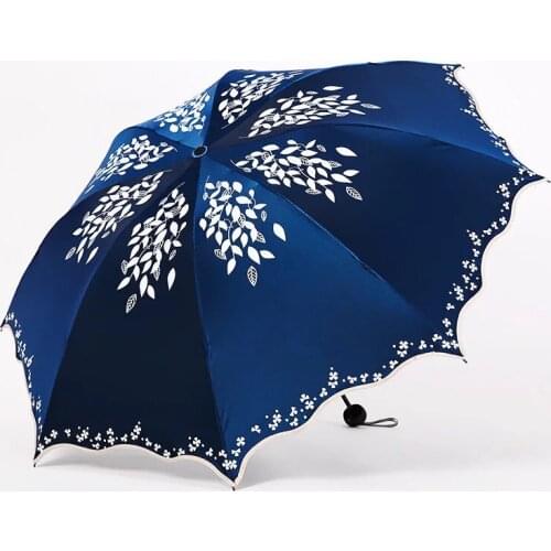 Quality Sun Umbrella Rain Women Fashion Princess Leaves Double Umbrellas Female Parasol Portable Creative Female Gift