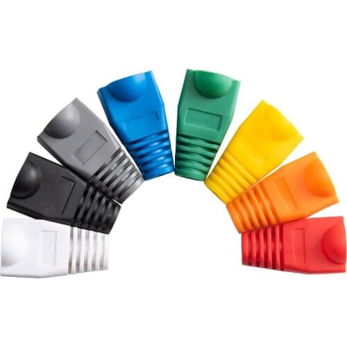1-100 Pcs Mixed Color CAT5E CAT6 RJ45 Ethernet Network Cable Strain Relief Boots Cable Connector Plug Cover