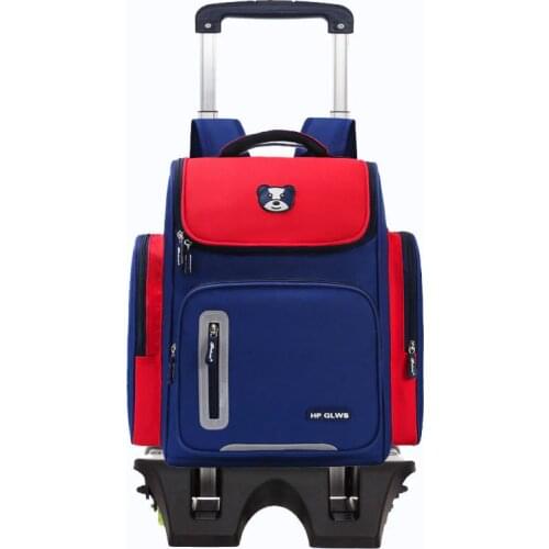 2/6 Wheels Children Trolley Backpacks Boys Schoolbag Kids School Bags Luggage Bag grils Wheels Backpack travel Rolling Backpack