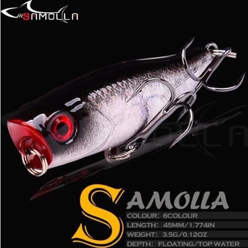 2021 Fishing Lure Popper Floating Top Water Weights 4.5cm3.5g Luya Hard Bait Bionic Isca Artificial Peche Pike Fish Tackle Goods
