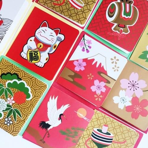 96pc/lot Chinese and Japanese elements New Year greeting cards greeting card set / Holiday business Card / message card